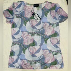 Emporio Armani Multi Color/Pattern Short Sleeve Top Large